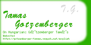 tamas gotzemberger business card